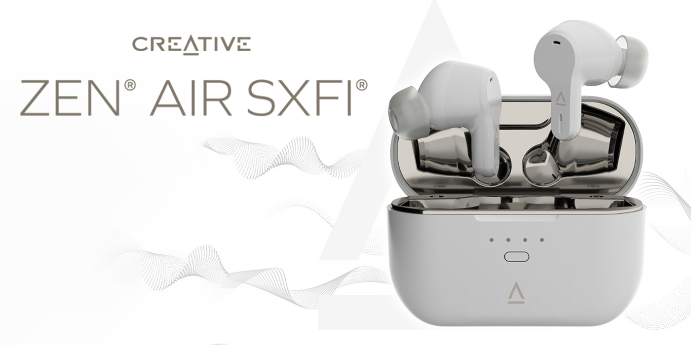 Creative Zen AirSXFI belaidės ausinės pilkos Bluetooth 5.3 ANC aprašymas - Prekės nuotrauka Creative Zen AirSXFI belaidės ausinės pilkos Bluetooth 5.3 ANC aprašymas - Prekės nuotrauka