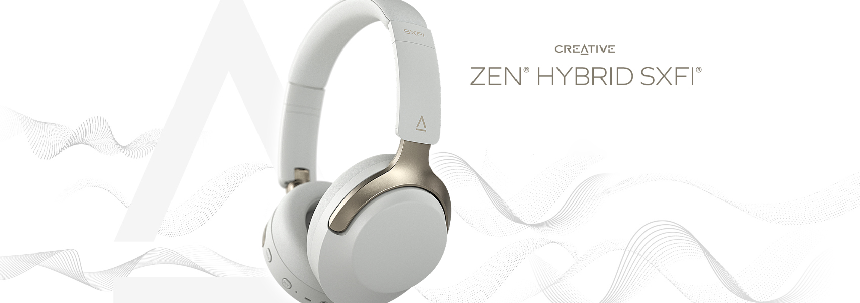 Creative Zen Hybrid SXFI belaidės ausinės pilkos spalvos Bluetooth 5.3 ANC aprašymas - Prekės nuotrauka