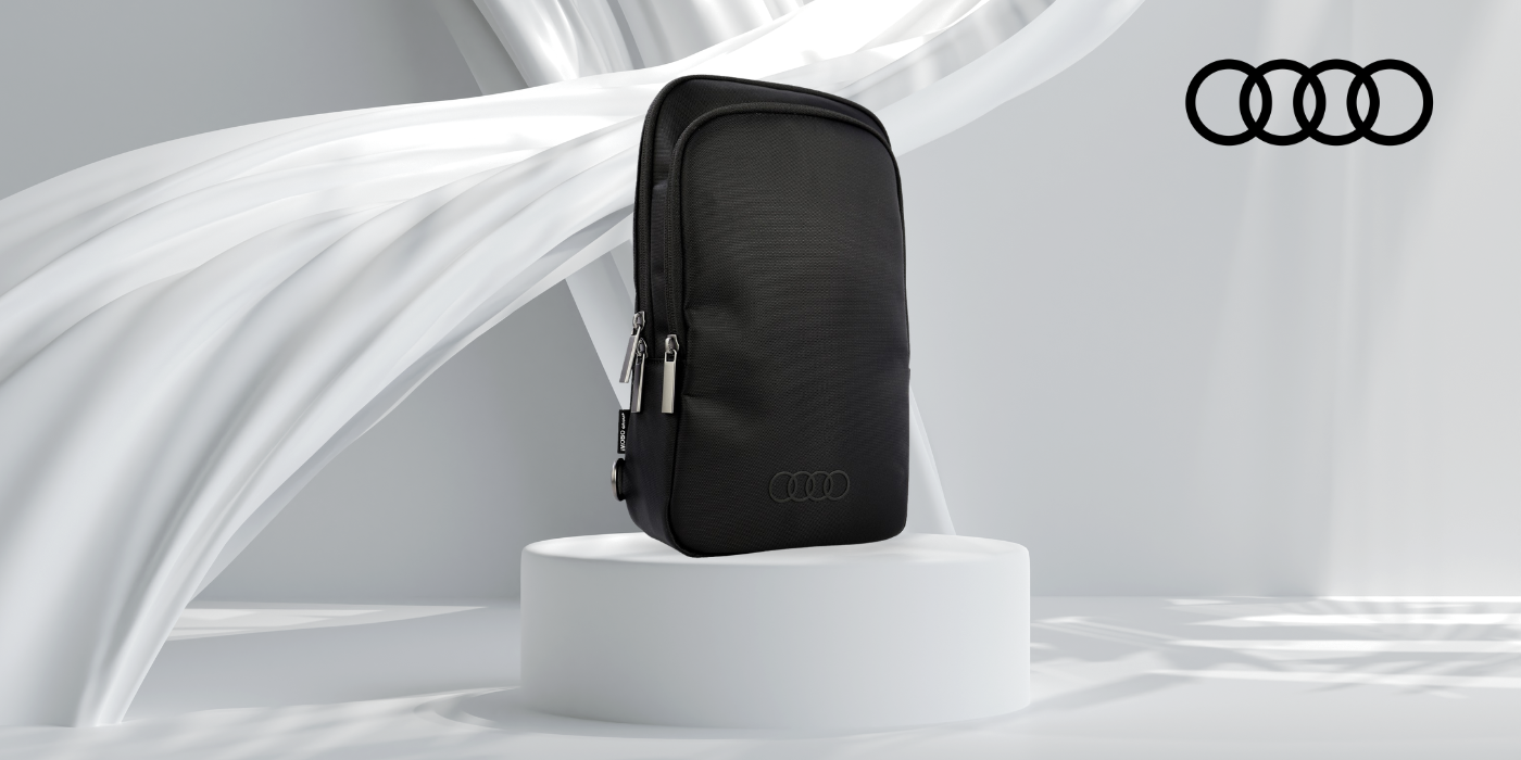„Crossbody“ krepšys Audi R8 Jacquard, juodas aprašymas - Prekės nuotrauka