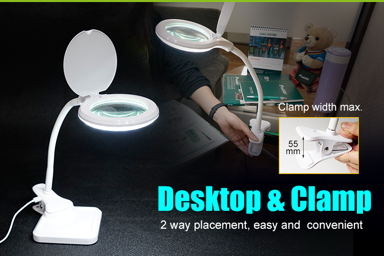 Proskit Darbo šviestuvas maitinamas USB, didinimas 3 dioptrijos, SMD LED 2.5W, Pro’sKit aprašymas - Prekės nuotrauka