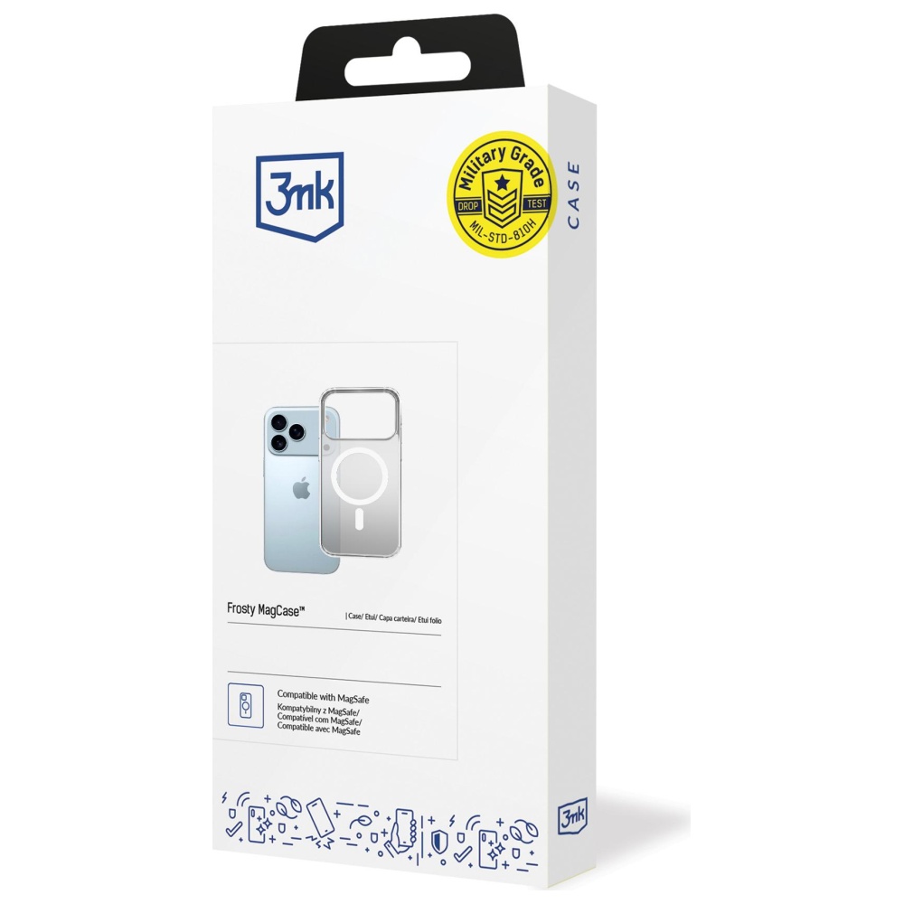Dėklas 3MK Frosty MagDėklas skirtas iPhone 17 Pro baltos spalvos aprašymas - Prekės nuotrauka