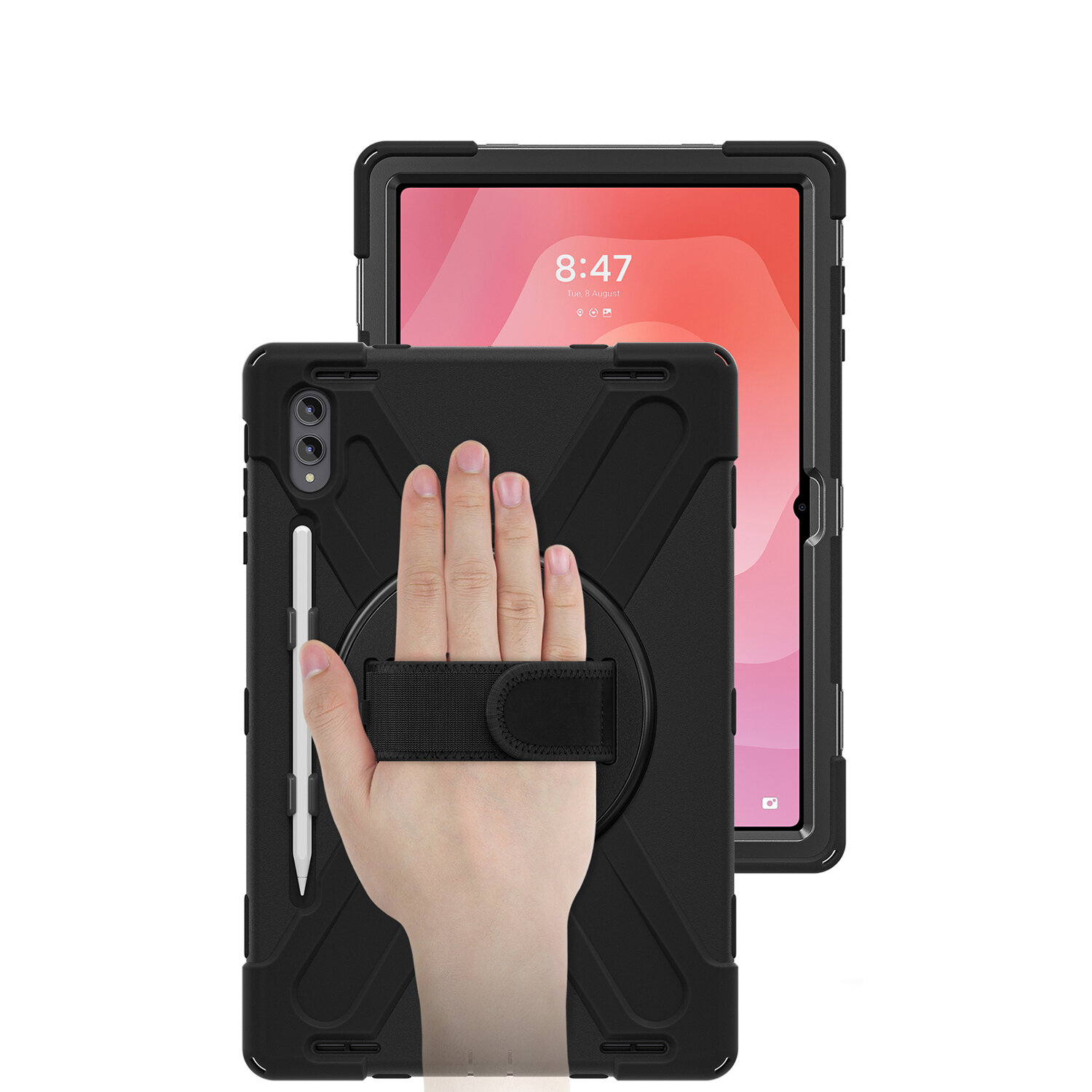 4Smarts Dėklas 4Smart Rugged Grip, skirtas Samsung Galaxy Tab S11 Ultra, juodas aprašymas - Prekės nuotrauka
