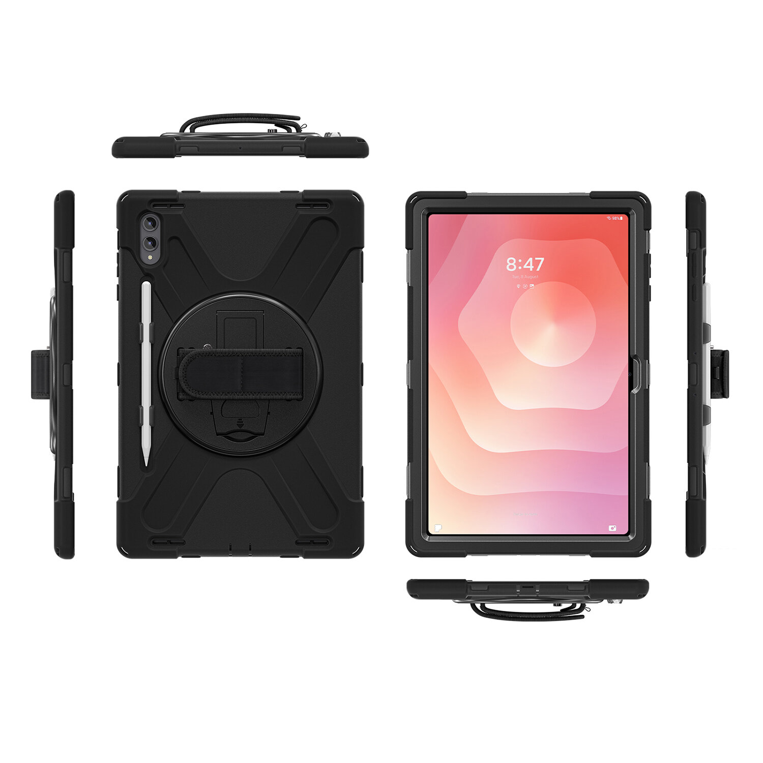 4Smarts Dėklas 4Smart Rugged Grip, skirtas Samsung Galaxy Tab S11 Ultra, juodas aprašymas - Prekės nuotrauka