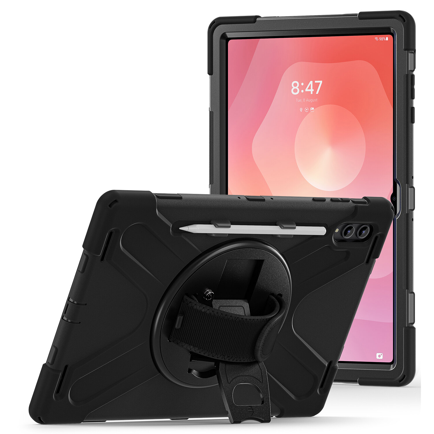 4Smarts Dėklas 4Smart Rugged Grip, skirtas Samsung Galaxy Tab S11 Ultra, juodas aprašymas - Prekės nuotrauka