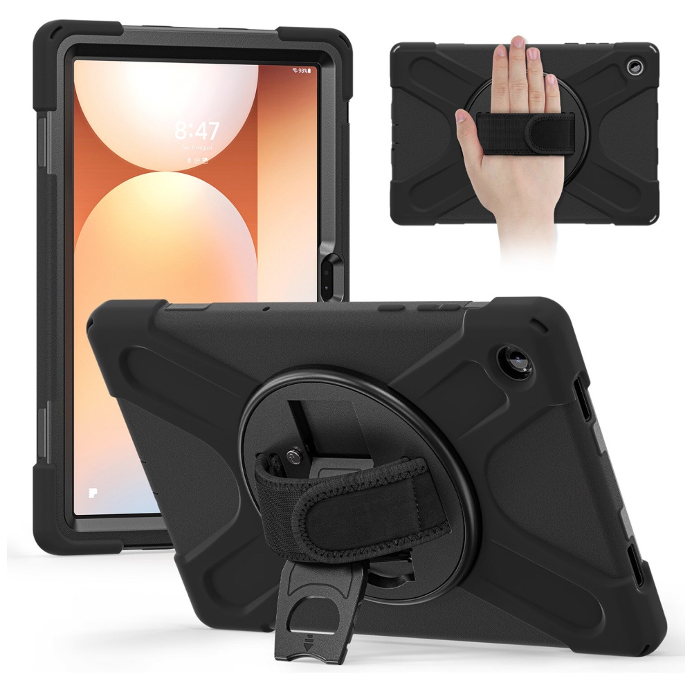 Dėklas 4smarts Rugged Dėklas Grip, skirtas Samsung Galaxy Tab A11+, juodos spalvos aprašymas - Prekės nuotrauka