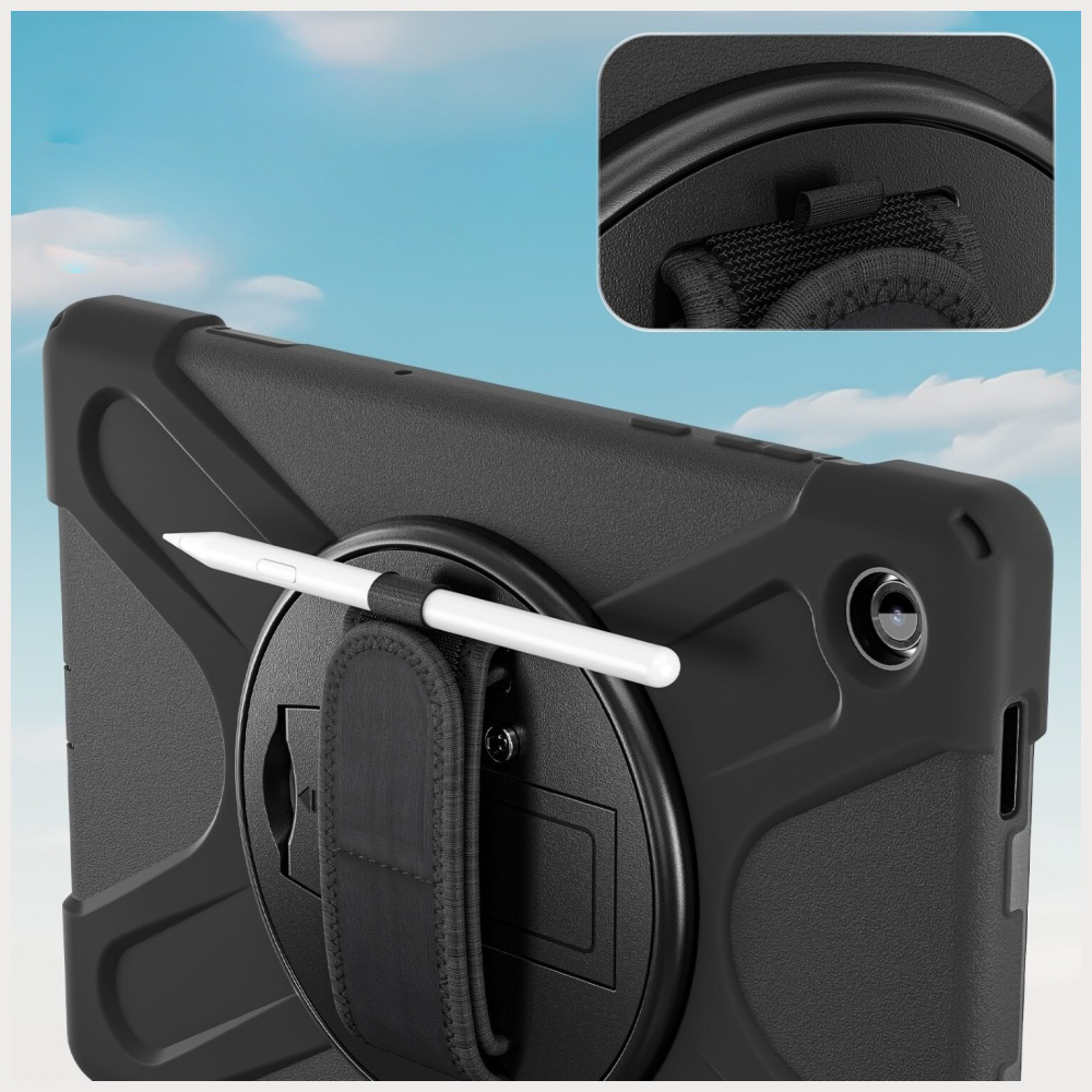 Dėklas 4smarts Rugged Dėklas Grip, skirtas Samsung Galaxy Tab A11+, juodos spalvos aprašymas - Prekės nuotrauka