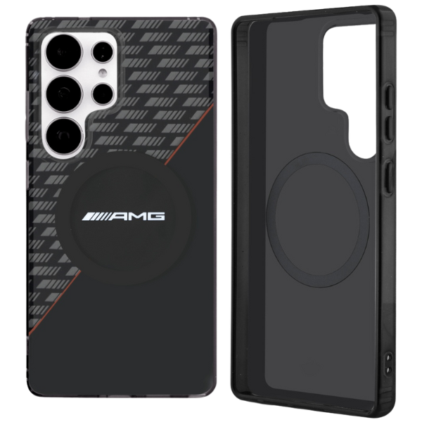 Mercedes Dėklas AMG Double Layer Rhombs MagSafe Samsung Galaxy S25 Ultra juodos spalvos/red aprašymas - Prekės nuotrauka