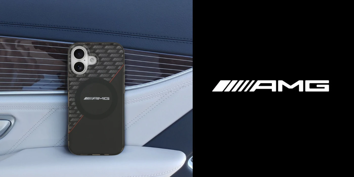 Mercedes Dėklas AMG Double Layer skaidrus Rhombs MagSafe skirtas Apple iPhone 17 juodos spalvos-red aprašymas - Prekės nuotrauka