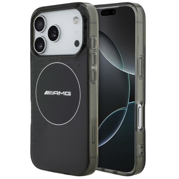 Mercedes AMG dvisluoksnis permatomas smulkintas MagSafe dėklas, skirtas iPhone 17 Pro, juodos spalvos aprašymas - Prekės nuotrauka