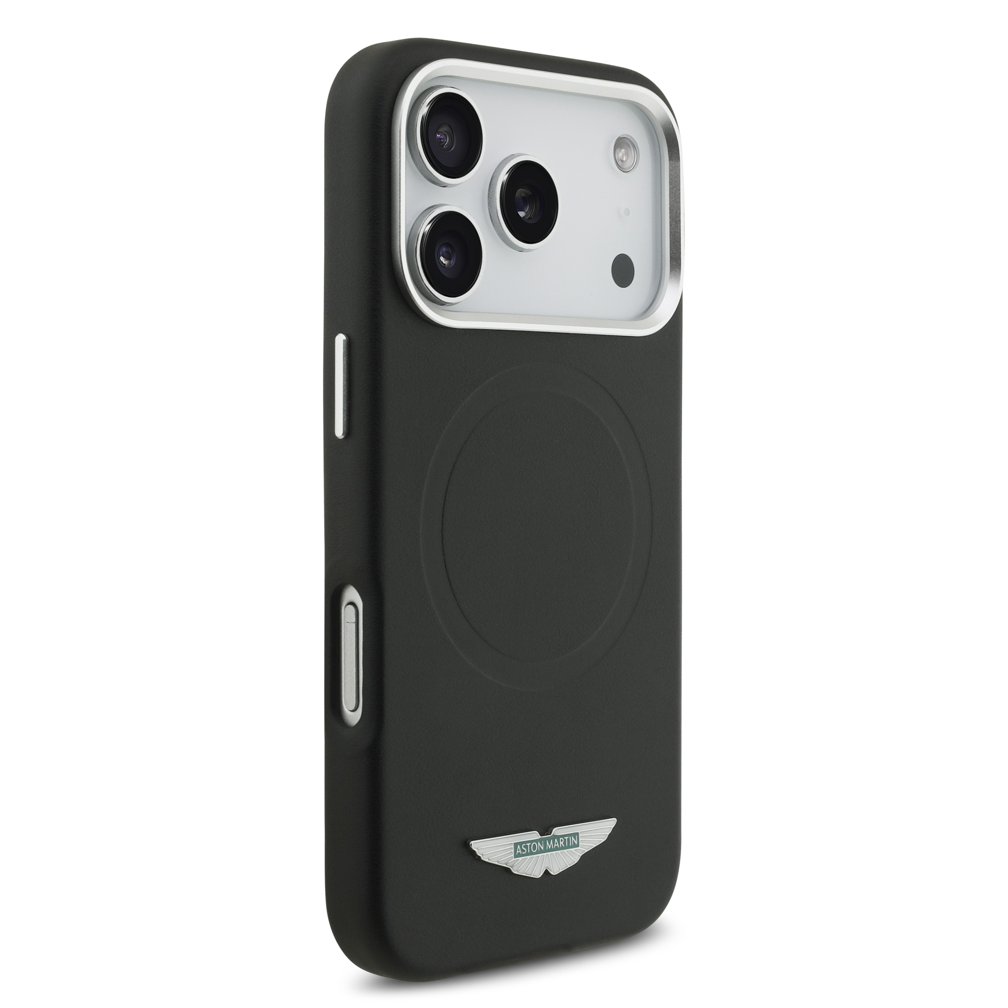 Dėklas Aston Martin HC FW Logo MagSafe Apple iPhone 17 Pro juodos spalvos aprašymas - Prekės nuotrauka Dėklas Aston Martin HC FW Logo MagSafe Apple iPhone 17 Pro juodos spalvos aprašymas - Prekės nuotrauka