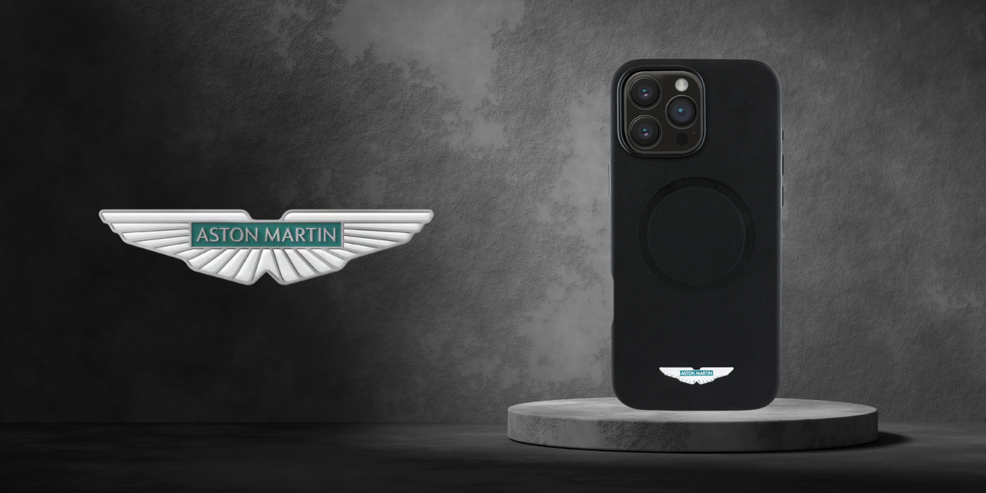 Dėklas Aston Martin HC FW Logo skirtas iPhone 16 Pro MagSafe juodos spalvos aprašymas - Prekės nuotrauka