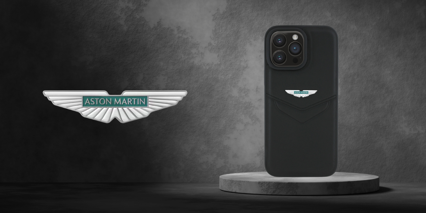 Aston Martin HC Leather Victory Design dėklas, skirtas iPhone 16 Pro, juodos spalvos aprašymas - Prekės nuotrauka
