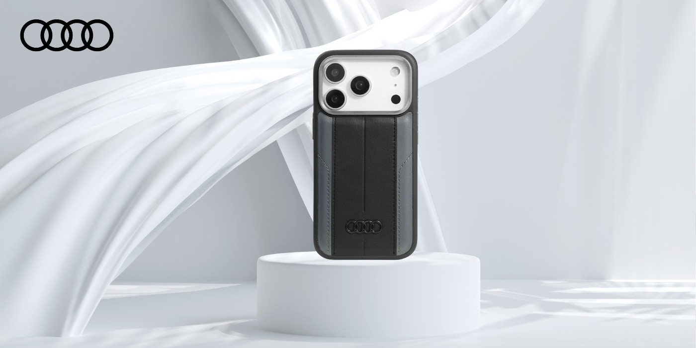 Dėklas Audi A6 iš dirbtinės odos su MagSafe, skirtas iPhone 17 Pro, juodos spalvos aprašymas - Prekės nuotrauka