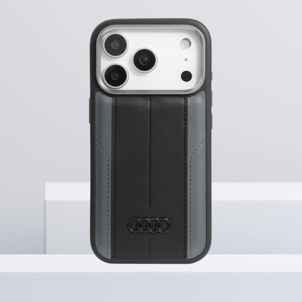 Dėklas Audi A6 iš dirbtinės odos su MagSafe, skirtas iPhone 17 Pro, juodos spalvos aprašymas - Prekės nuotrauka