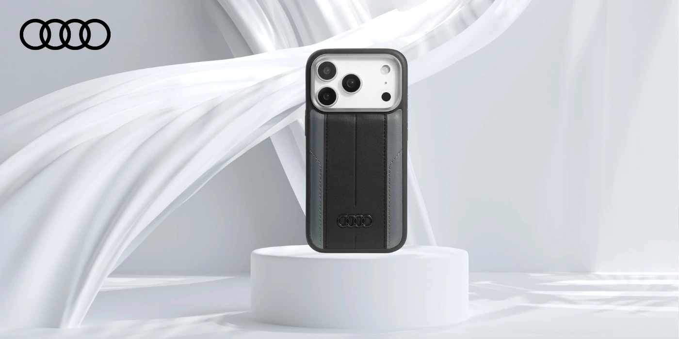 Dėklas Audi A6 Synthetic Leather MagSafe skirtas Apple iPhone 17 Pro juodos spalvos aprašymas - Prekės nuotrauka Dėklas Audi A6 Synthetic Leather MagSafe skirtas Apple iPhone 17 Pro juodos spalvos aprašymas - Prekės nuotrauka