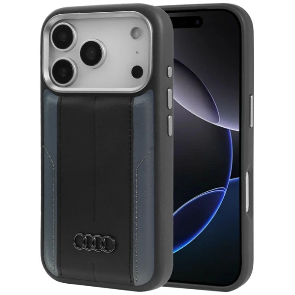 Dėklas Audi A6 Synthetic Leather MagSafe skirtas Apple iPhone 17 Pro juodos spalvos aprašymas - Prekės nuotrauka Dėklas Audi A6 Synthetic Leather MagSafe skirtas Apple iPhone 17 Pro juodos spalvos aprašymas - Prekės nuotrauka