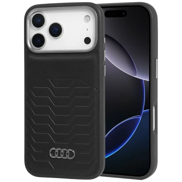 Dėklas Audi GT Synthetic Leather MagSafe skirtas Apple iPhone 17 Pro Max juodos spalvos aprašymas - Prekės nuotrauka Dėklas Audi GT Synthetic Leather MagSafe skirtas Apple iPhone 17 Pro Max juodos spalvos aprašymas - Prekės nuotrauka