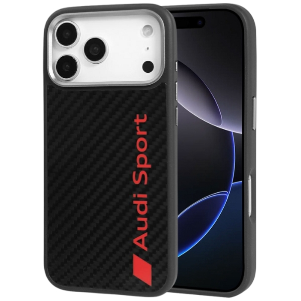 Dėklas Audi R8 Carbon Fiber MagSafe Apple iPhone 17 Pro Max juodos spalvos aprašymas - Prekės nuotrauka Dėklas Audi R8 Carbon Fiber MagSafe Apple iPhone 17 Pro Max juodos spalvos aprašymas - Prekės nuotrauka