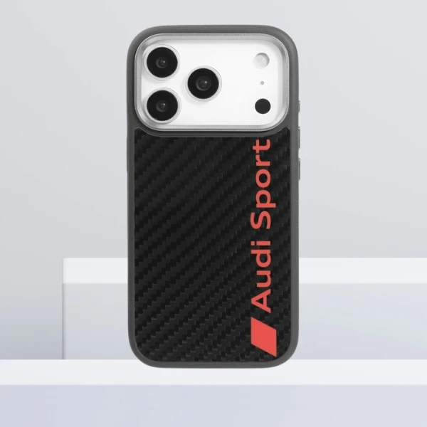 Dėklas Audi R8 Carbon Fiber MagSafe skirtas Apple iPhone 17 Pro juodos spalvos aprašymas - Prekės nuotrauka Dėklas Audi R8 Carbon Fiber MagSafe skirtas Apple iPhone 17 Pro juodos spalvos aprašymas - Prekės nuotrauka