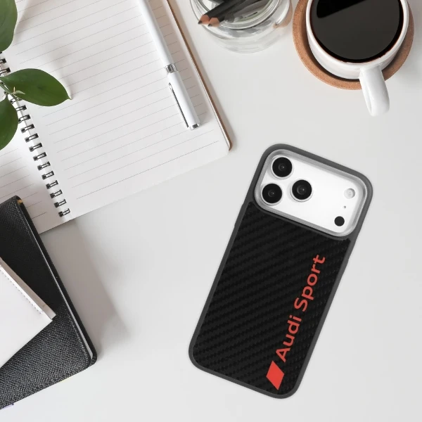 Dėklas Audi R8 Carbon Fiber MagSafe skirtas Apple iPhone 17 Pro Max juodos spalvos aprašymas - Prekės nuotrauka Dėklas Audi R8 Carbon Fiber MagSafe skirtas Apple iPhone 17 Pro Max juodos spalvos aprašymas - Prekės nuotrauka