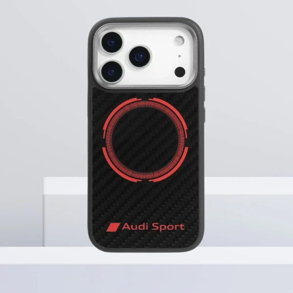 Dėklas Audi RSQ Carbon Fiber Sport Raudona Circle MagSafe skirtas Apple iPhone 17 Pro juodos spalvos aprašymas - Prekės nuotrauka Dėklas Audi RSQ Carbon Fiber Sport Raudona Circle MagSafe skirtas Apple iPhone 17 Pro juodos spalvos aprašymas - Prekės nuotrauka