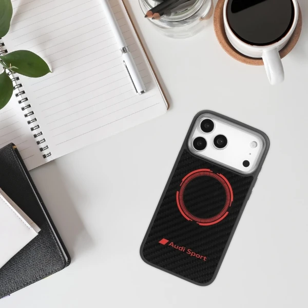 Dėklas Audi RSQ Carbon Fiber Sport Raudona Circle MagSafe skirtas Apple iPhone 17 Pro Max juodos spalvos aprašymas - Prekės nuotrauka Dėklas Audi RSQ Carbon Fiber Sport Raudona Circle MagSafe skirtas Apple iPhone 17 Pro Max juodos spalvos aprašymas - Prekės nuotrauka