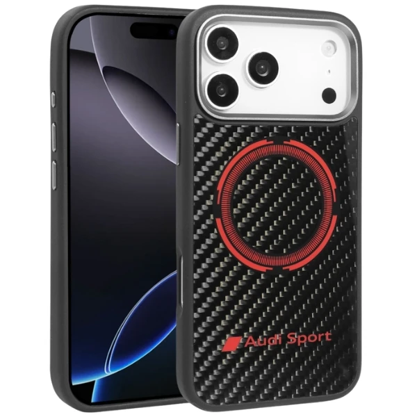 Dėklas Audi RSQ Carbon Fiber Sport Raudona Circle MagSafe skirtas Apple iPhone 17 Pro Max juodos spalvos aprašymas - Prekės nuotrauka Dėklas Audi RSQ Carbon Fiber Sport Raudona Circle MagSafe skirtas Apple iPhone 17 Pro Max juodos spalvos aprašymas - Prekės nuotrauka