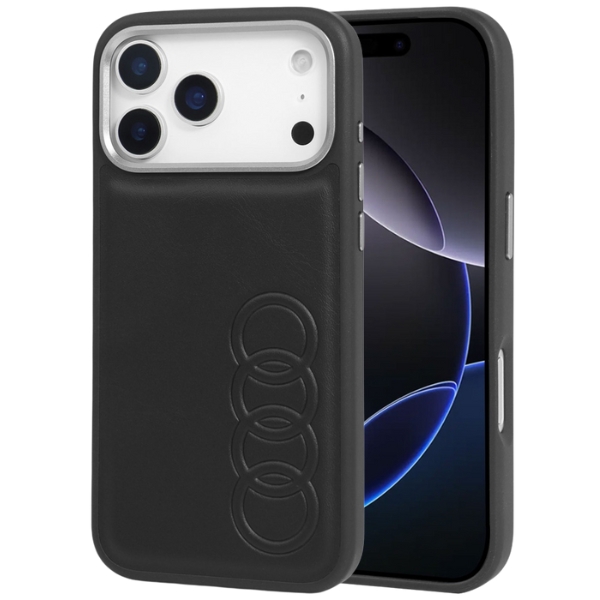 Dėklas Audi TT iš dirbtinės odos su MagSafe, skirtas iPhone 17 Pro, juodos spalvos aprašymas - Prekės nuotrauka