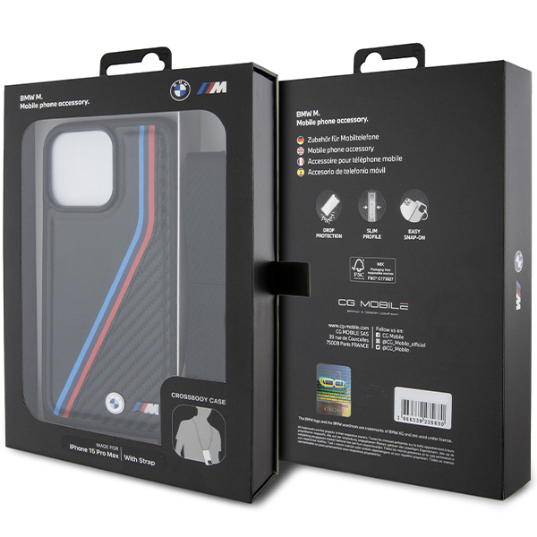 Dėklas BMW BMHCP15X23 PSVTK Apple iPhone 15 Pro Max 6.7″ juodos spalvos kietas dėklas M Edition Carbon Tricolor Line aprašymas - Prekės nuotrauka Dėklas BMW BMHCP15X23 PSVTK Apple iPhone 15 Pro Max 6.7″ juodos spalvos kietas dėklas M Edition Carbon Tricolor Line aprašymas - Prekės nuotrauka