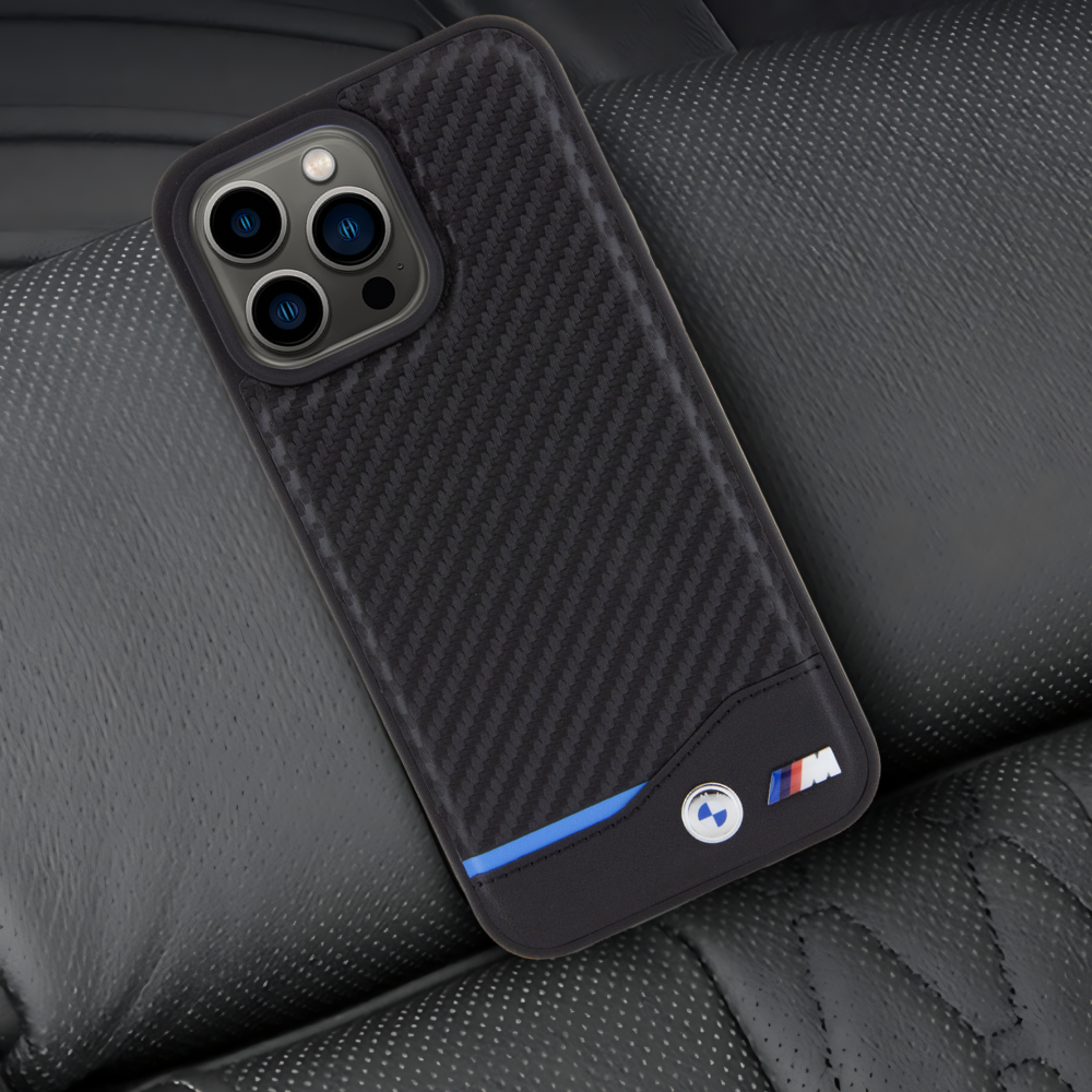 Dėklas BMW BMHCS23FE22NBCK S23 FE S711 juodos spalvos Leather Carbon aprašymas - Prekės nuotrauka