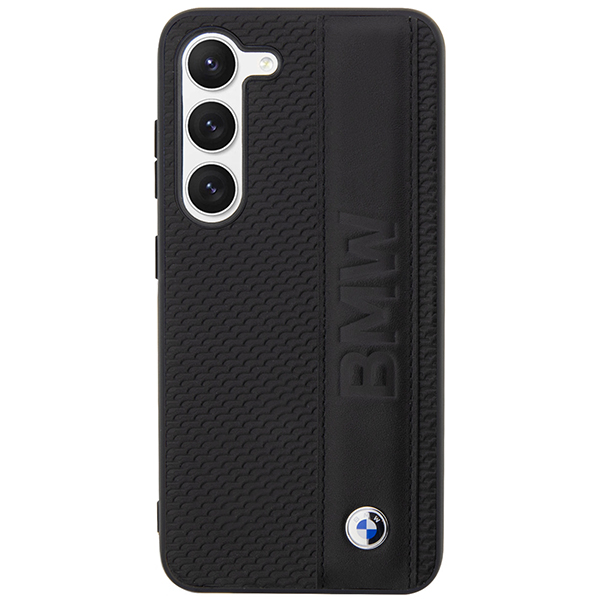 Dėklas BMW BMHCS23M22RDPK S23+ S916 juodos spalvos hardcase Leather Textured & Stripe aprašymas - Prekės nuotrauka