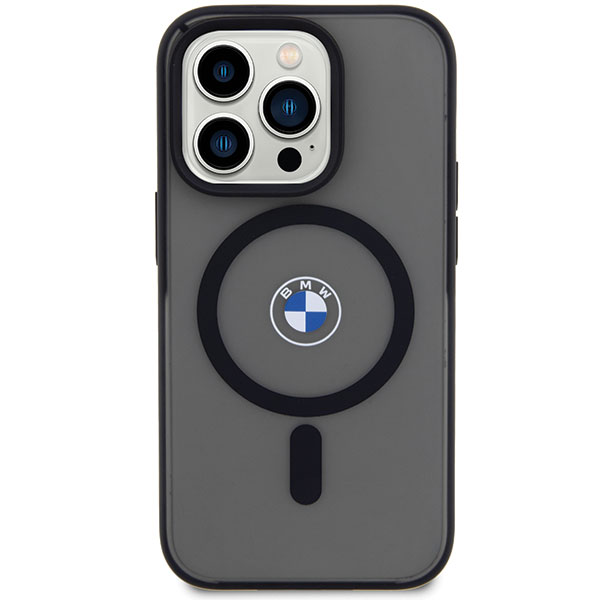 Dėklas BMW BMHMP14LDSLK iPhone 14 Pro 6.1″ juodos spalvos kietas dėklas Signature MagSafe aprašymas - Prekės nuotrauka