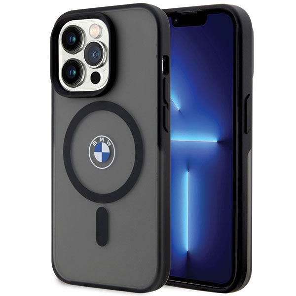 Dėklas BMW BMHMP14LDSLK iPhone 14 Pro 6.1″ juodos spalvos kietas dėklas Signature MagSafe aprašymas - Prekės nuotrauka