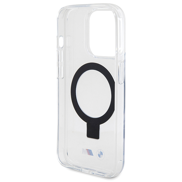 Dėklas BMW BMHMP15LURST iPhone 15 Pro 6.1″ skaidrus kietas dėklas su žiedu (Ring Stand) M Collection MagSafe aprašymas - Prekės nuotrauka