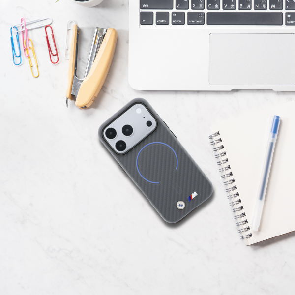 Dėklas BMW M Carbon Printed Ring MagSafe, skirtas iPhone 18 Pro Max / 17 Pro Max, antracito spalvos aprašymas - Prekės nuotrauka