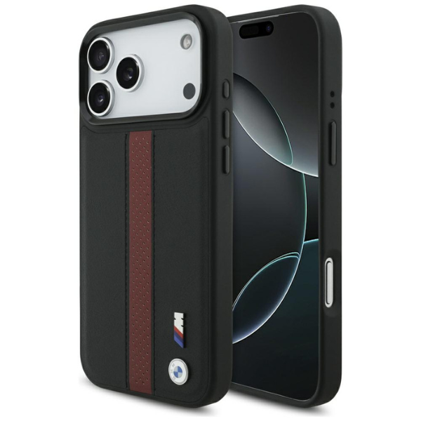 Dėklas BMW M Perforated Stripe Logo MagSafe Apple iPhone 17 Pro Max red aprašymas - Prekės nuotrauka
