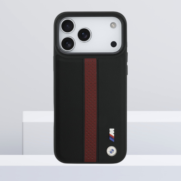 Dėklas BMW M Perforated Stripe Logo MagSafe Apple iPhone 17 Pro Max red aprašymas - Prekės nuotrauka