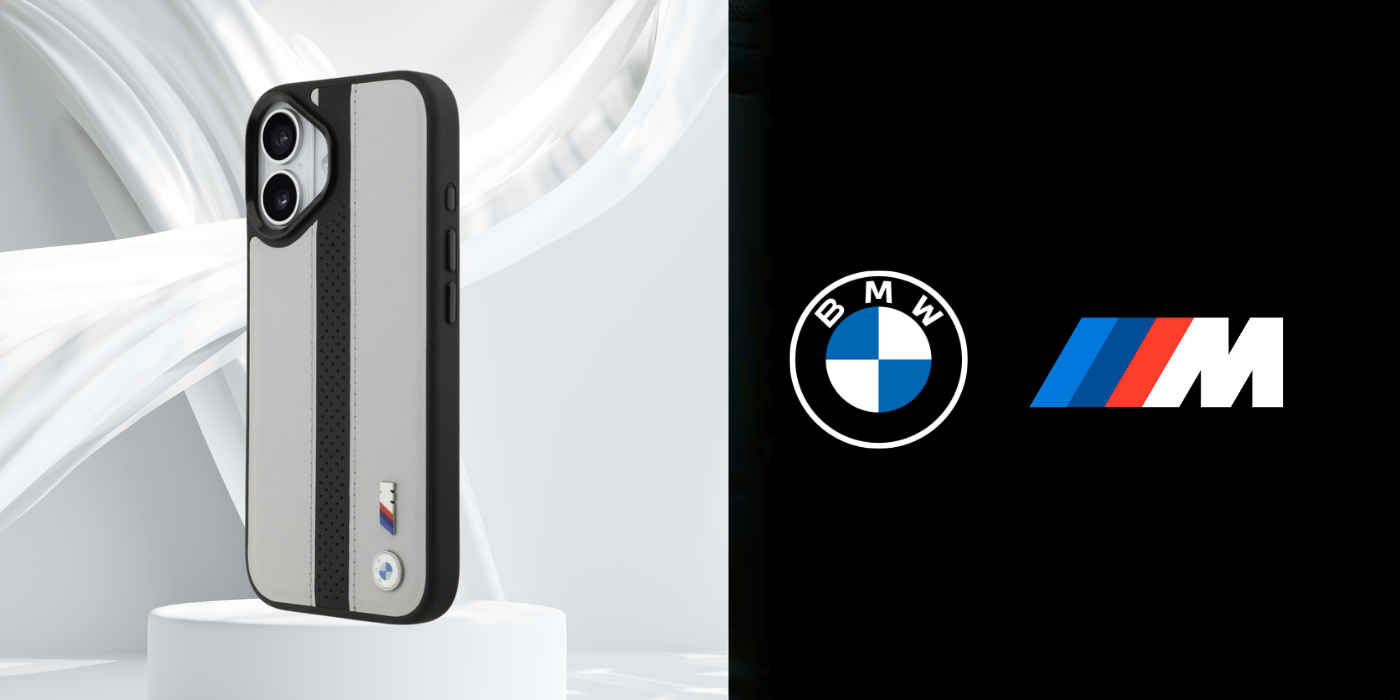 Dėklas BMW M Perforated Stripe Logo MagSafe iPhone 17 pilkas aprašymas - Prekės nuotrauka