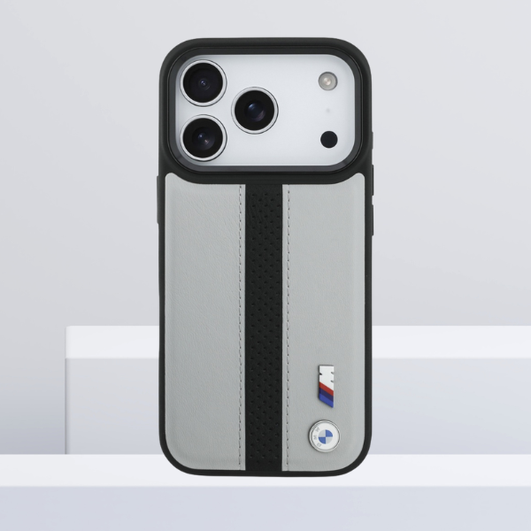 Dėklas BMW M Perforated Stripe Logo MagSafe Apple iPhone 17 Pro pilka aprašymas - Prekės nuotrauka Dėklas BMW M Perforated Stripe Logo MagSafe Apple iPhone 17 Pro pilka aprašymas - Prekės nuotrauka