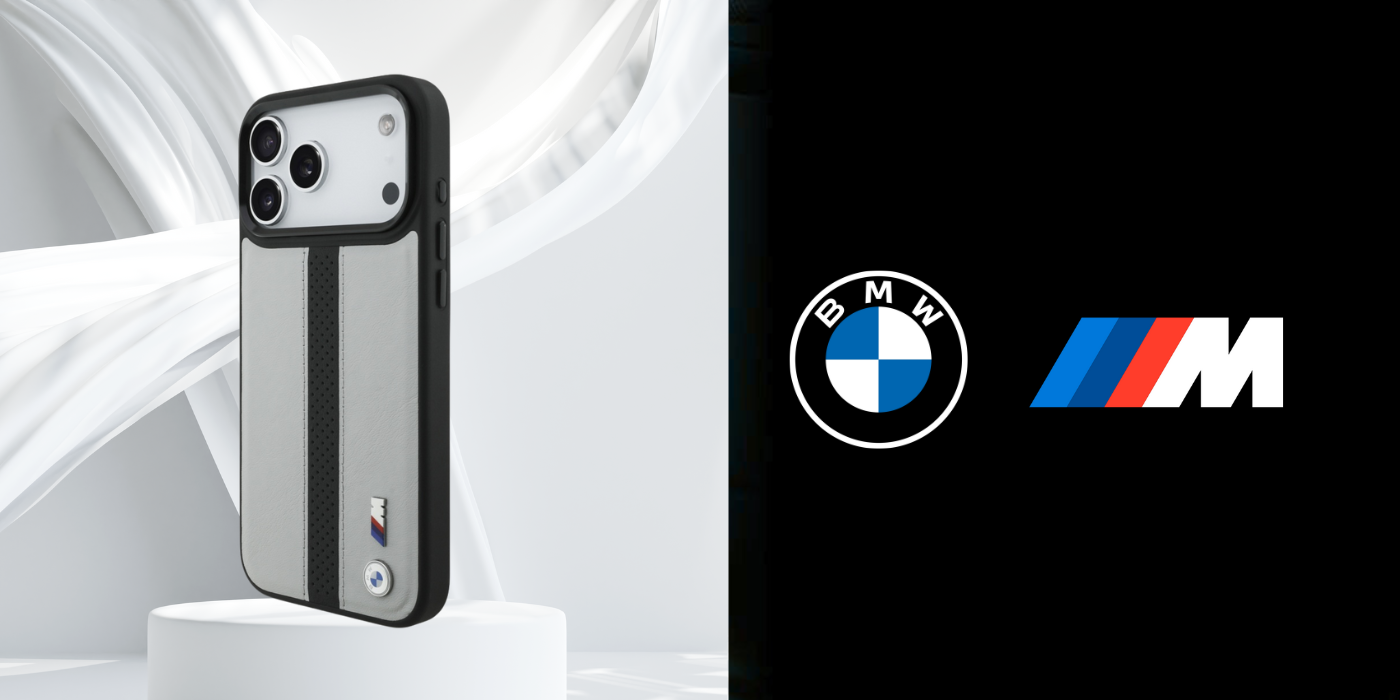 Dėklas BMW M Perforated Stripe Logo MagSafe iPhone 17 Pro Max pilkas aprašymas - Prekės nuotrauka