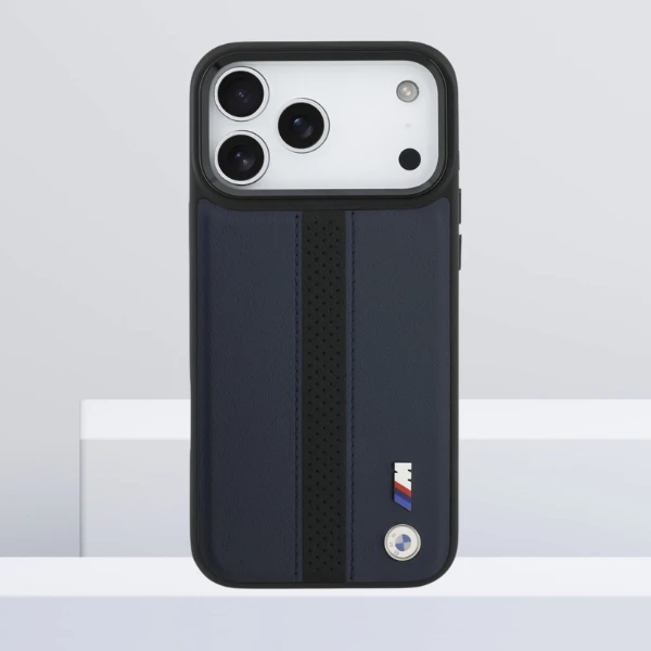 Dėklas BMW M Perskirtasated Stripe Logo MagSafe skirtas Apple iPhone 17 Pro Max mėlynos spalvos aprašymas - Prekės nuotrauka