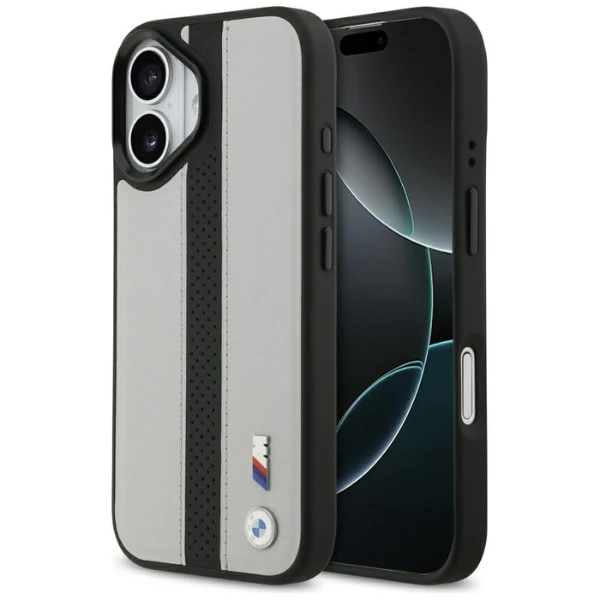 Dėklas BMW M Perskirtasated Stripe Logo MagSafe skirtas Apple iPhone 17 pilkos spalvos aprašymas - Prekės nuotrauka