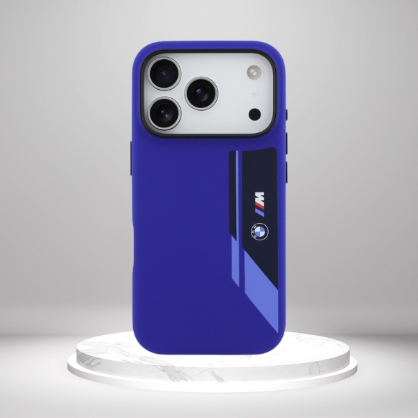Dėklas BMW M Silicon Vertical Logo MagSafe skirtas Apple iPhone 17 Pro navy aprašymas - Prekės nuotrauka