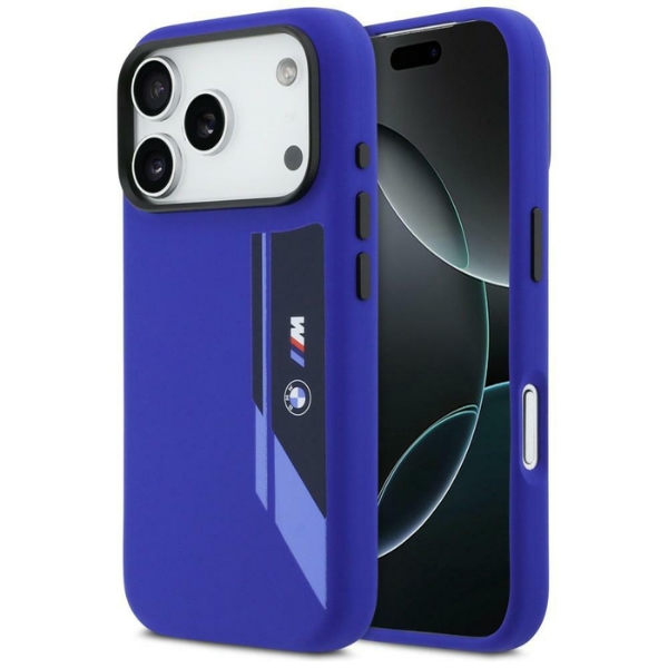 Dėklas BMW M Silicon Vertical Logo MagSafe skirtas Apple iPhone 17 Pro navy aprašymas - Prekės nuotrauka