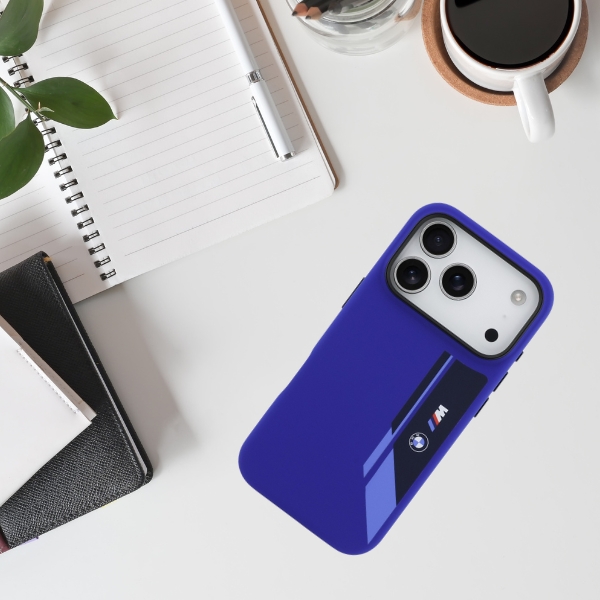 Dėklas BMW M Silicon Vertical Logo MagSafe skirtas Apple iPhone 17 Pro navy aprašymas - Prekės nuotrauka