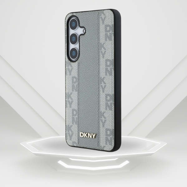 Dėklas DKNY odinis languotas MagSafe Samsung Galaxy S25 pilkšvas aprašymas - Prekės nuotrauka Dėklas DKNY odinis languotas MagSafe Samsung Galaxy S25 pilkšvas aprašymas - Prekės nuotrauka