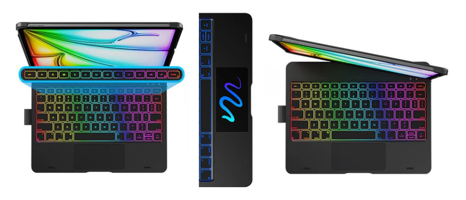 Typecase Dėklas Flexbook Touch su klaviatūra, skirtas iPad Pro 11″ 2024/2025, tamsiai mėlynas aprašymas - Prekės nuotrauka