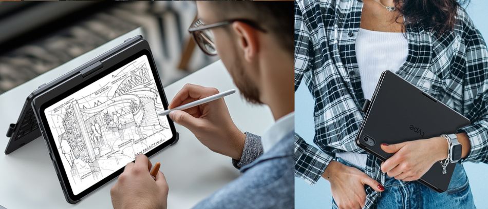 Typecase Dėklas Flexbook Touch su klaviatūra, skirtas iPad Pro 11″ 2024/2025, tamsiai mėlynas aprašymas - Prekės nuotrauka