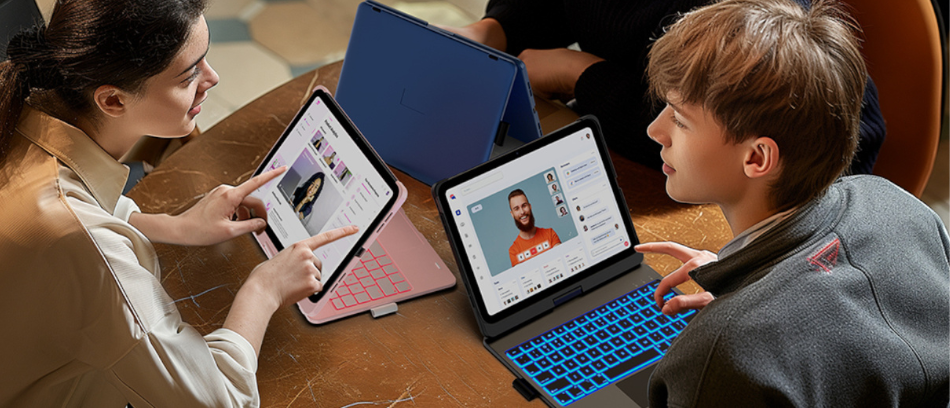 Typecase Dėklas Flexbook Touch su klaviatūra, skirtas iPad Pro 11″ 2024/2025, tamsiai mėlynas aprašymas - Prekės nuotrauka