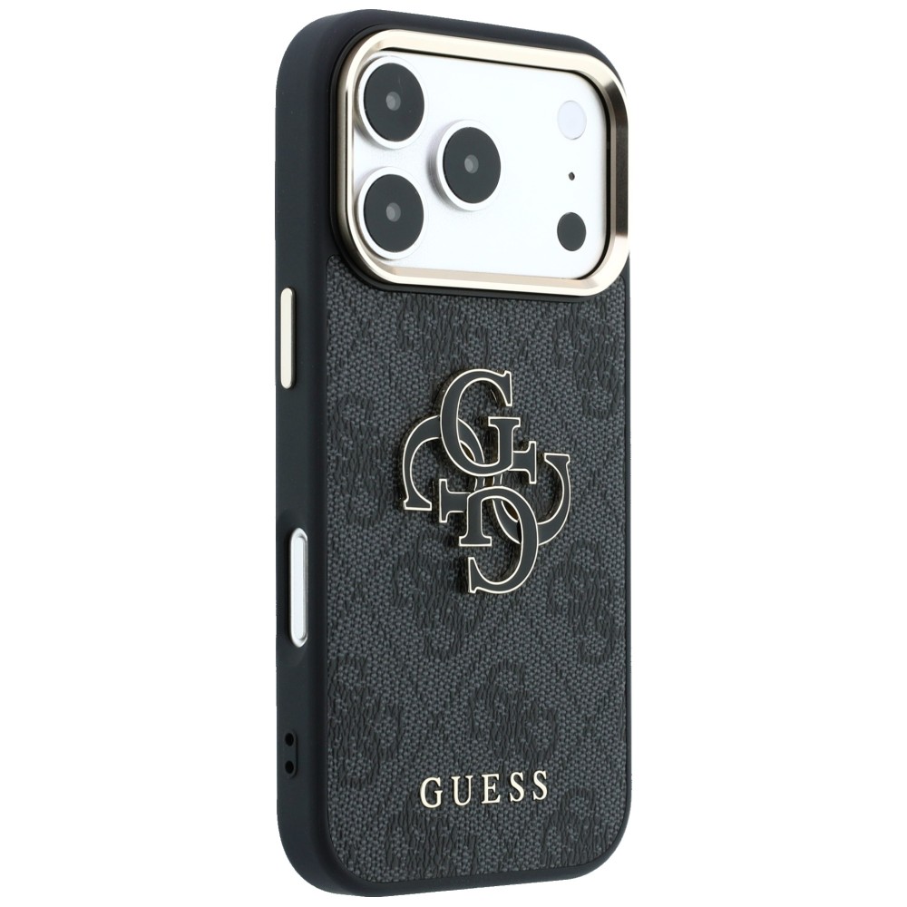 Čia yra vertimas: Dėklas Guess 4G & Big Resin Logo, skirtas iPhone 18 Pro Max / iPhone 17 Pro Max, juodas aprašymas - Prekės nuotrauka